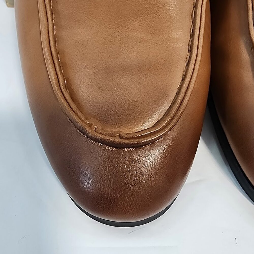 AZARMAN‎ Cognac Brown Slip On Loafers With Buckle Mens Size 10.5 - Picture 6 of 15